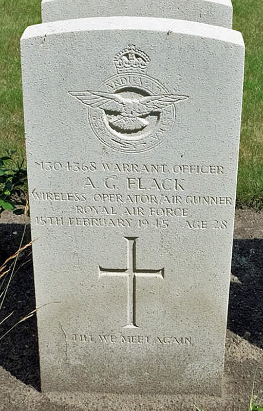 W/O Arthur George Flack<br/><br /><br />died February 14th, 1945